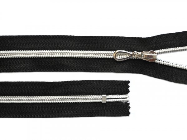 Spirálový zip se stříbrnými zoubky No 5 délka 10 cm