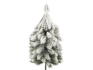 Umělý stromeček na drátku zasněžený do věnců, květináčů 13 cm, 17 cm