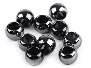 Plastové korálky Metalic s velkým průvlekem 8x10 mm