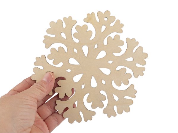 Dřevěná vločka k zavěšení Ø15 cm