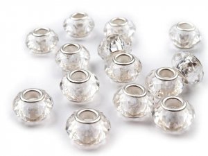 Plastové korálky s ploškami s velkým průvlekem 14,5x9 mm