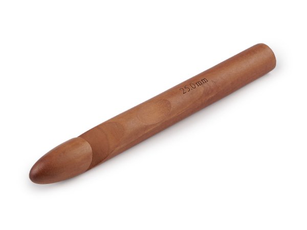 Háček na háčkování dřevěný vel. 25