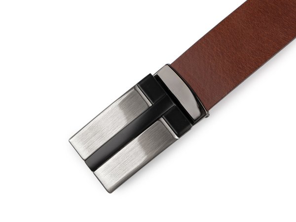 Pánský kožený pásek z buvolí kůže šíře 3,5 cm hladký