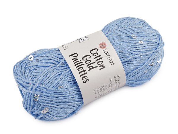 Pletací příze Cotton Gold Paillettes s flitry 50 g