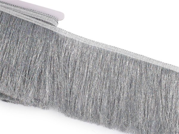Třásně metalické husté šíře 15 cm