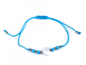 Náramek shamballa perleťové srdce