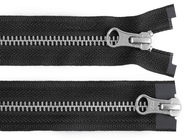 Zip kovový YKK No 5 dělitelný 2 jezdce / dvoucestný 70 cm na kožené bundy