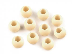 Plastové korálky matné s velkým průvlekem 10x12 mm