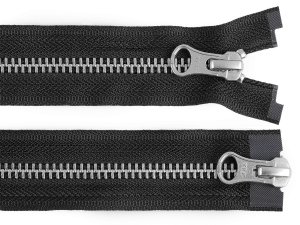 Zip kovový YKK No 5 dělitelný 2 jezdce / dvoucestný 60 cm na kožené bundy