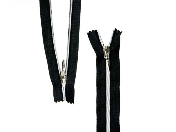 Spirálový zip se stříbrnými zoubky No 3 délka 10 cm autolock