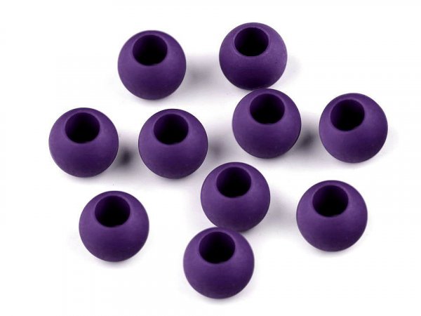Plastové korálky matné s velkým průvlekem 10x12 mm
