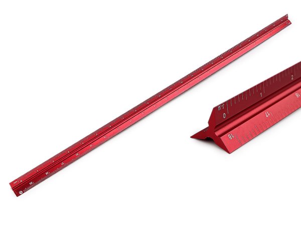 Trojhranné hliníkové pravítko délka 60 cm