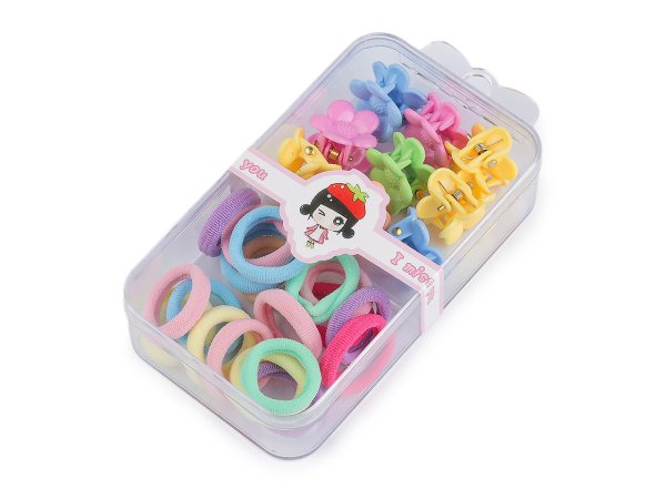 Mini gumičky a skřipce do vlasů v boxu