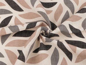 Polobavlněná Loneta s digitálním tiskem rostlinný motiv
