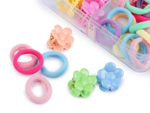 Mini gumičky a skřipce do vlasů v boxu