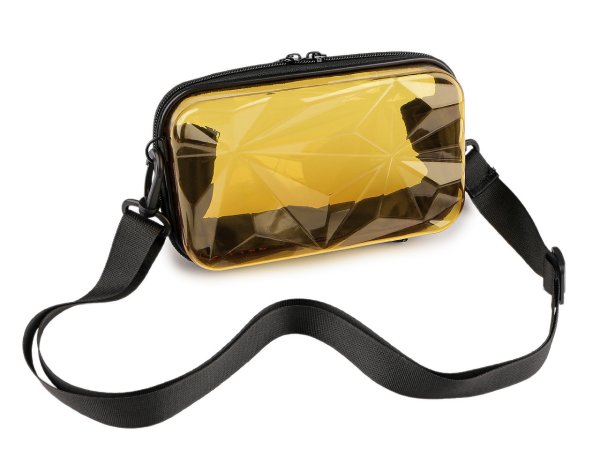 Transparentní skořepinová kabelka / pouzdro crossbody 18x11 cm