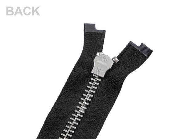 Zip kovový YKK No 5 dělitelný 2 jezdce / dvoucestný 90 cm na kožené bundy