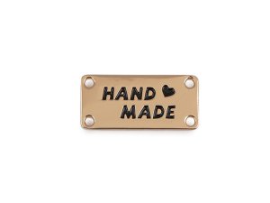 Kovový štítek k našití Handmade
