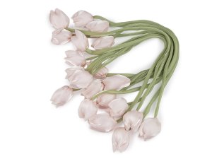 Stuha šitá saténová s tulipány
