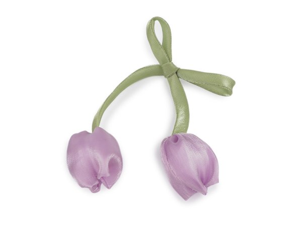 Stuha šitá saténová s tulipány