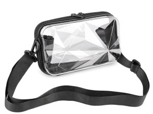 Transparentní skořepinová kabelka / pouzdro crossbody 18x11 cm