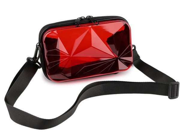 Transparentní skořepinová kabelka / pouzdro crossbody 18x11 cm