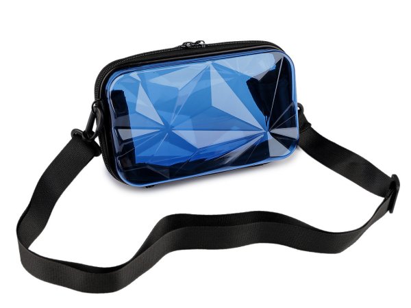 Transparentní skořepinová kabelka / pouzdro crossbody 18x11 cm