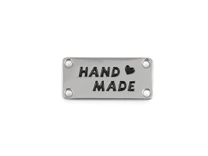 Kovový štítek k našití Handmade