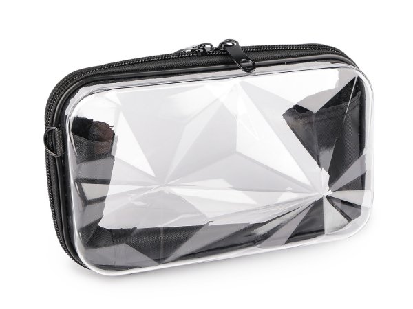 Transparentní skořepinová kabelka / pouzdro crossbody 18x11 cm