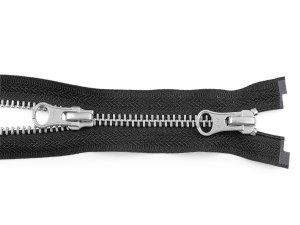 Zip kovový YKK No 5 dělitelný 2 jezdce / dvoucestný 80 cm na kožené bundy