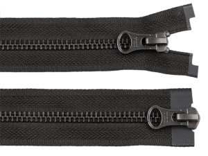 Zip kovový YKK No 5 dělitelný 2 jezdce / dvoucestný 90 cm na kožené bundy