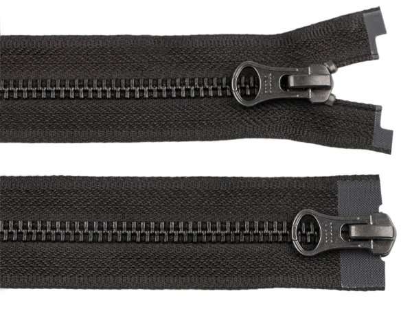 Zip kovový YKK No 5 dělitelný 2 jezdce / dvoucestný 90 cm na kožené bundy