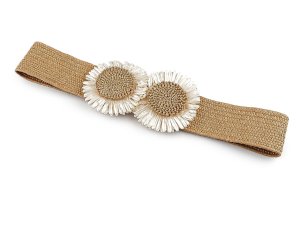 Dámský pásek pružný šíře 4,8 cm květy