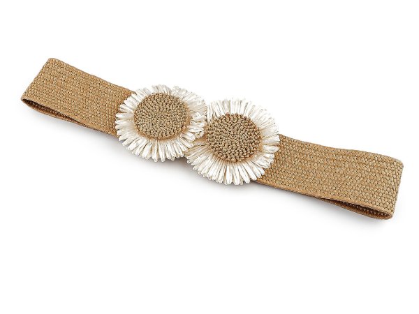 Dámský pásek pružný šíře 4,8 cm květy