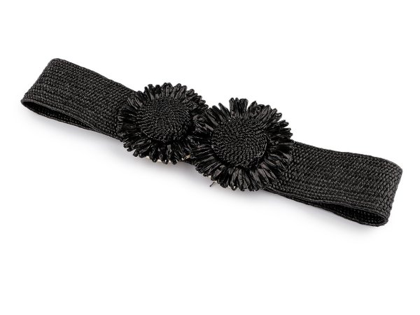 Dámský pásek pružný šíře 4,8 cm květy