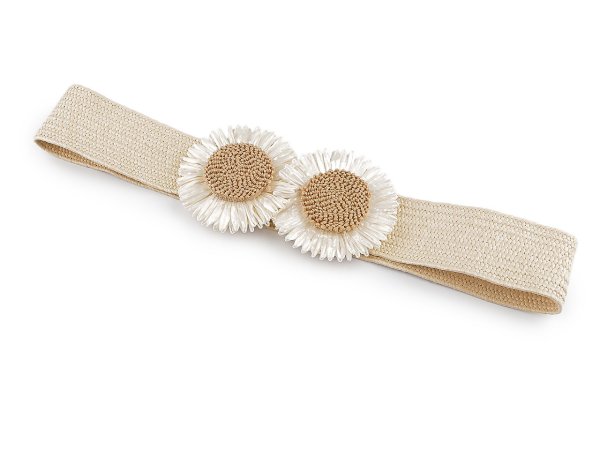 Dámský pásek pružný šíře 4,8 cm květy