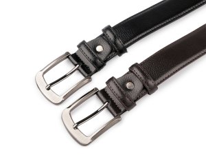 Pánský kožený pásek šíře 3,7 cm z hovězí kůže prošitý