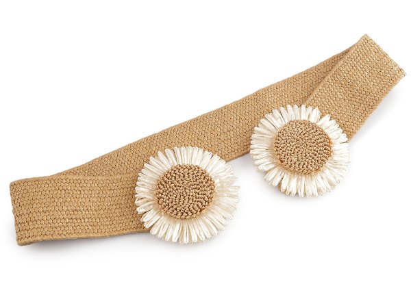 Dámský pásek pružný šíře 4,8 cm květy