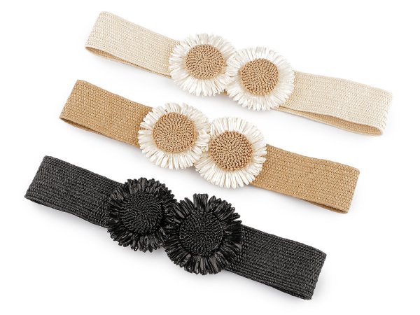 Dámský pásek pružný šíře 4,8 cm květy