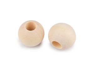 Dřevěné korálky nelakované Ø20 mm na macrame
