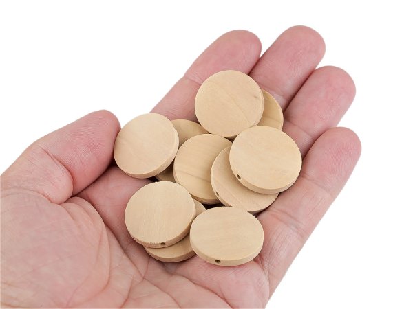 Dřevěné korálky nelakované Ø25 mm