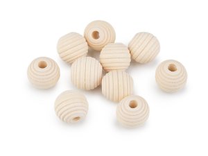Dřevěné korálky nelakované vroubkované Ø20 mm