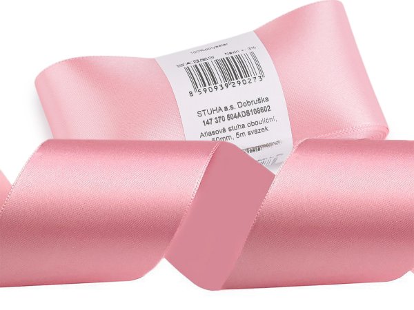 Atlasová stuha oboulící svazky po 5 m šíře 50 mm