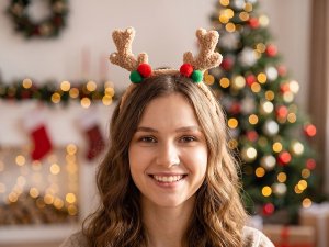 Čelenka do vlasů vánoční / párty buklé