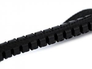 Kostěný zip No 5 délka 60 cm kulaté zoubky, s ozdobným jezdcem