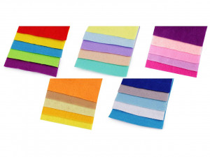 Barevná sada dekorativních filců / plstí soft 10x45 cm