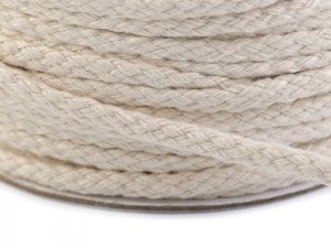 Bavlněná oděvní šňůra splétaná šíře 4 mm plochá
