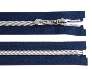 Spirálový zip No 7 délka 70 cm se stříbrnými zoubky