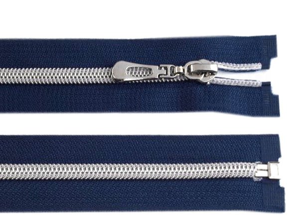 Spirálový zip No 7 délka 70 cm se stříbrnými zoubky