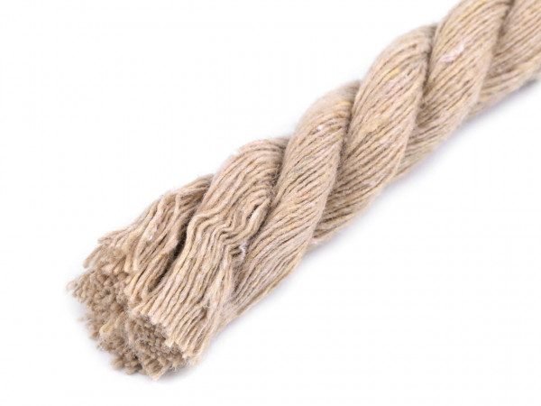 Bavlněná šňůra kroucená Ø12 mm, návin 10 m, macrame